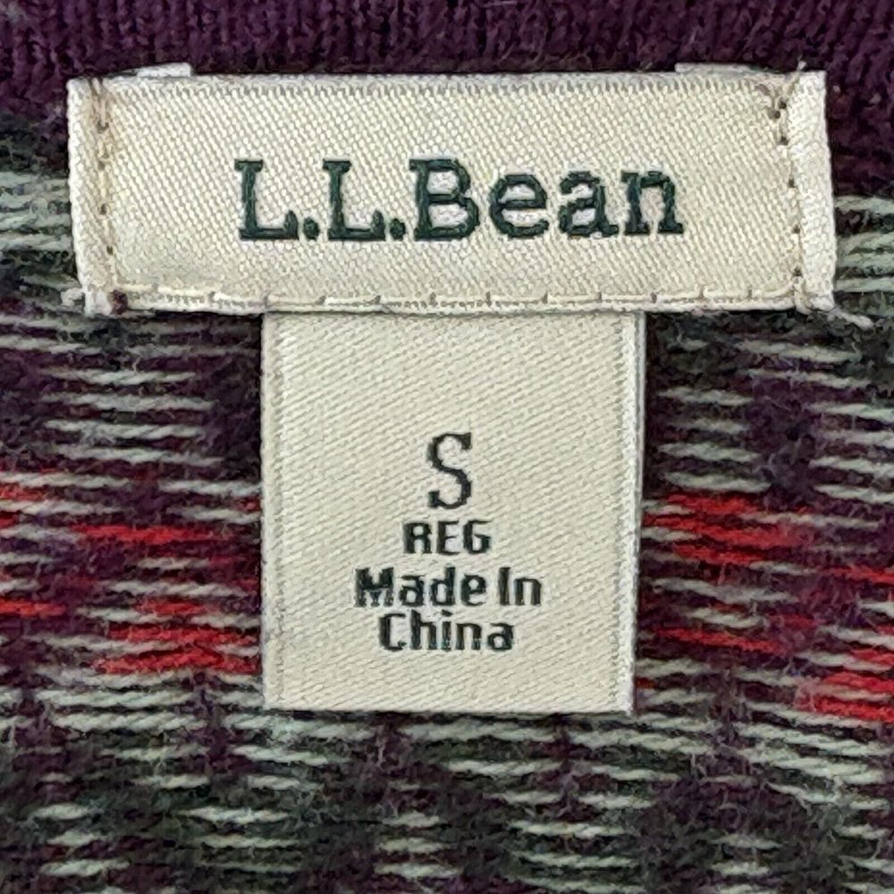 L.L. Bean Women's Cotton Cashmere Purple Geometric Print Turtleneck Sweater Sz S - Picture 4 of 9